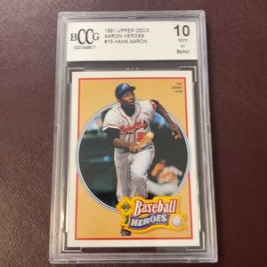 Hank Aaron 1991 UD Baseball Card Graded 10